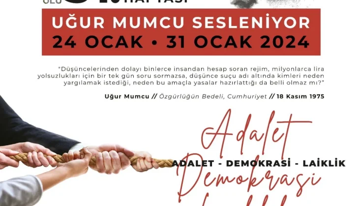 Uğur Mumcu ve Katledilen Aydınlar Anısına Düzenlenecek 31. Adalet ve Demokrasi Haftası’nın Teması “Adalet, Demokrasi, Laiklik” Olarak Belirlendi